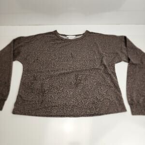 Urban Romantics Leopard Print Breathable Long Sleeve Shirt Women's Size S